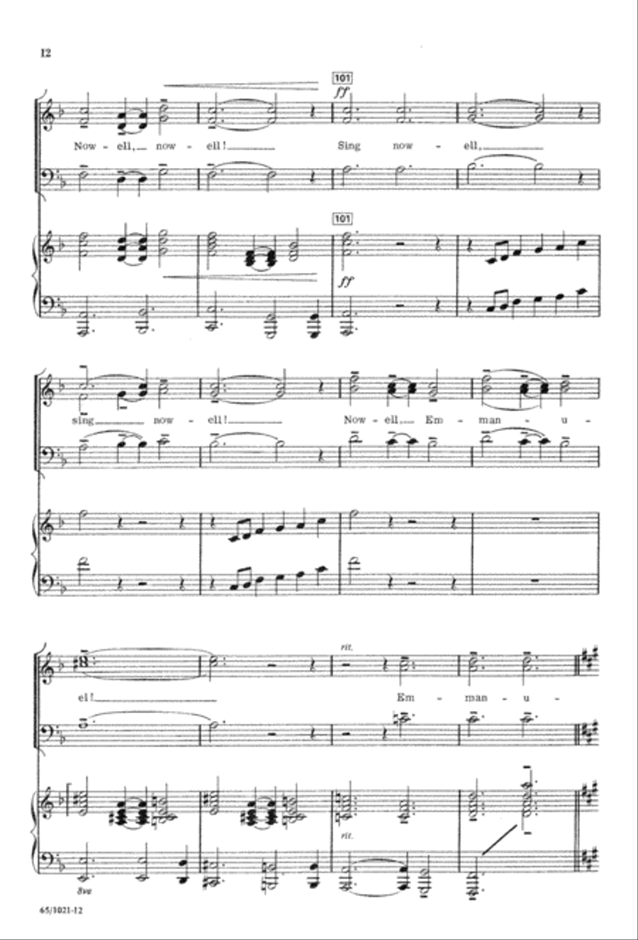 Nowell, Nowell, Emmanuel! (Digital Download) 3-Part scores gallery preview page 14