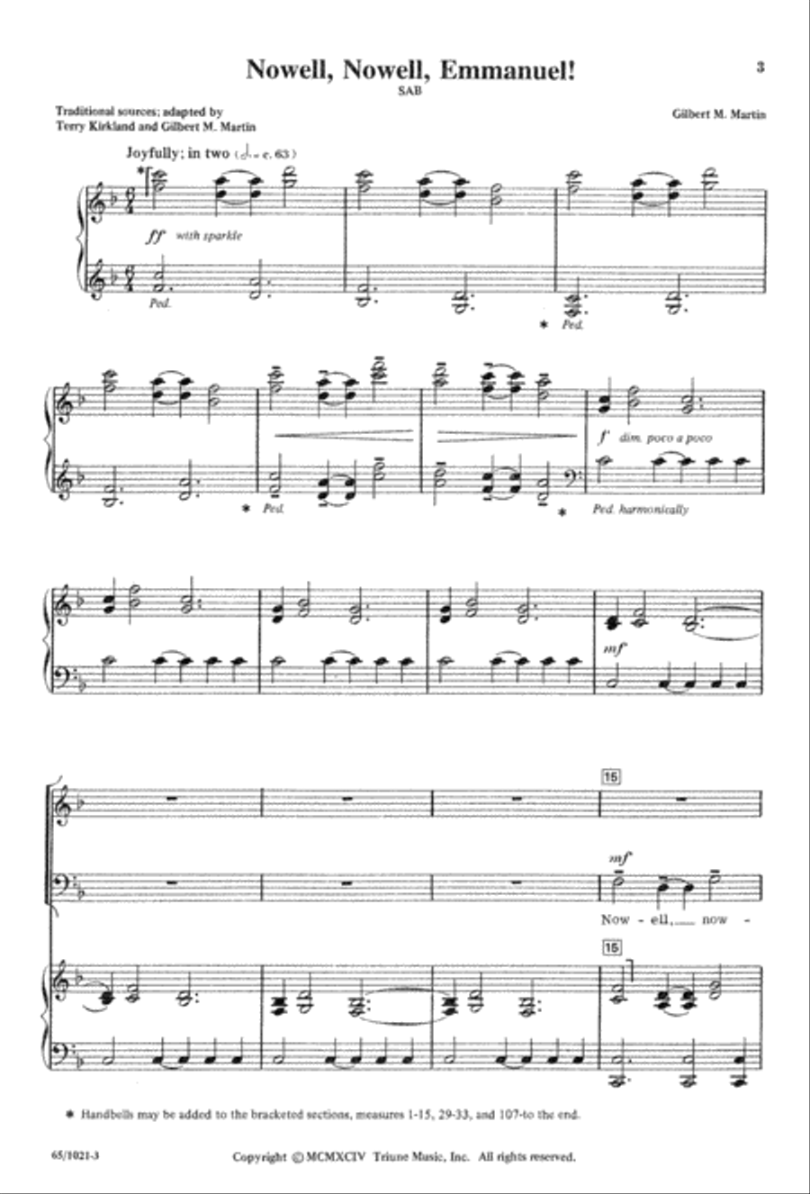 Nowell, Nowell, Emmanuel! (Digital Download) 3-Part scores gallery preview page 5