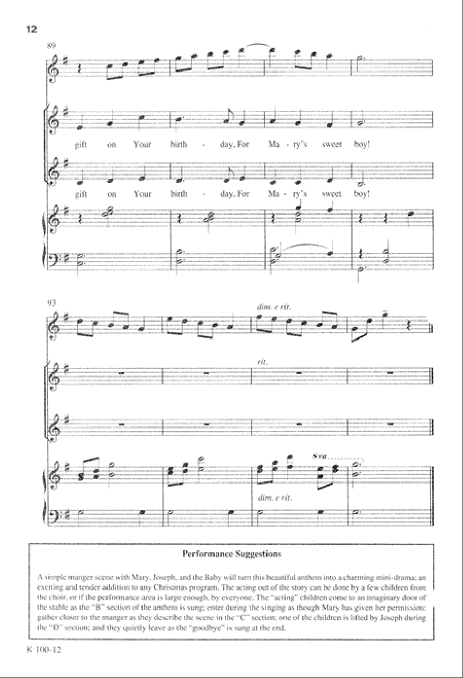 Song of the Innkeeper's Children (Digital Download) Unison Choir scores gallery preview page 12