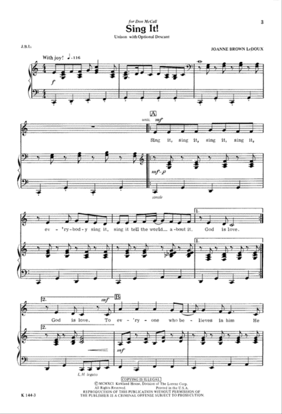 Sing It! (Digital Download) Unison Choir scores gallery preview page 3