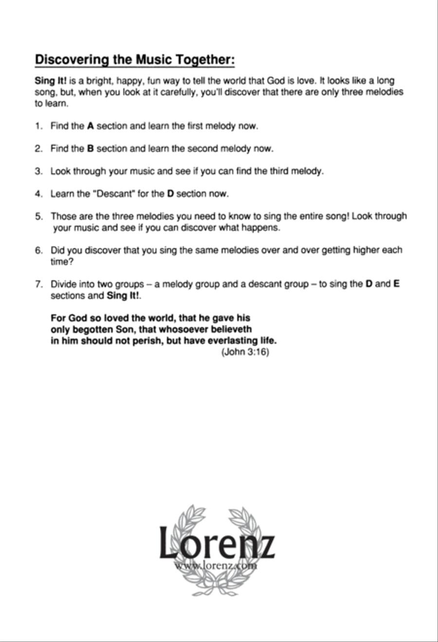Sing It! (Digital Download) Unison Choir scores gallery preview page 8