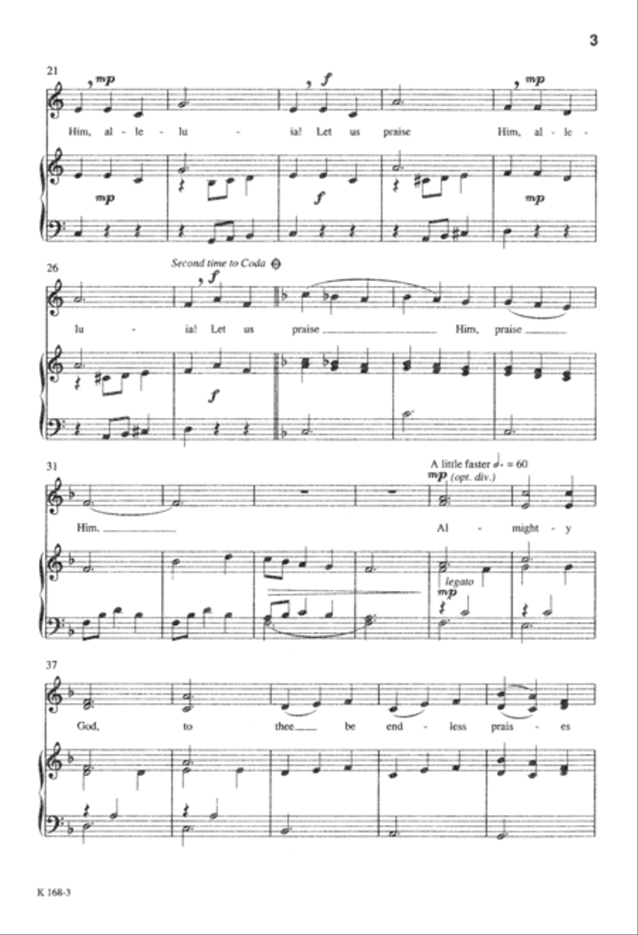 Let Us Praise Him, Alleluia (Digital Download) Unison Choir scores gallery preview page 3