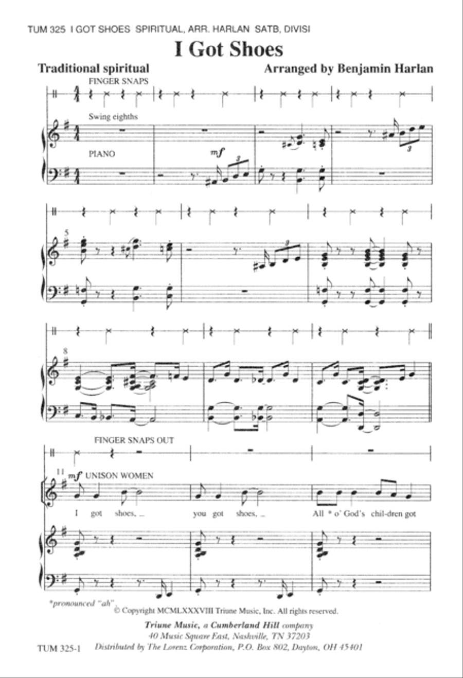 I Got Shoes (Digital Download) Divisi scores gallery preview page 1