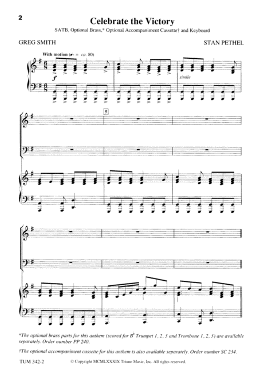 Celebrate the Victory (Digital Download) 4-Part scores gallery preview page 2