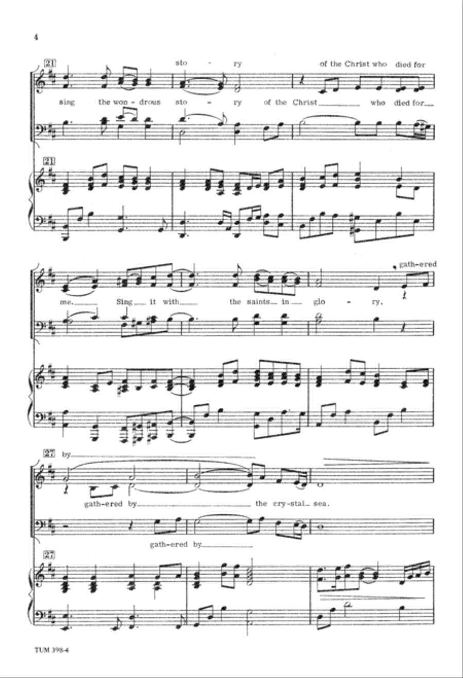 I Will Sing the Wondrous Story (Digital Download) 4-Part scores gallery preview page 4