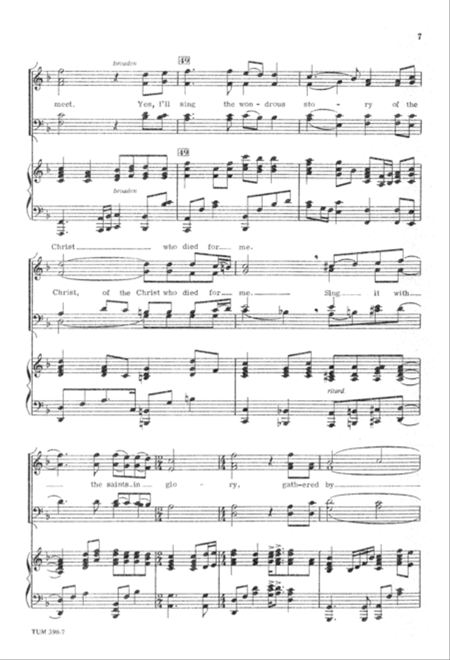 I Will Sing the Wondrous Story (Digital Download) 4-Part scores gallery preview page 7
