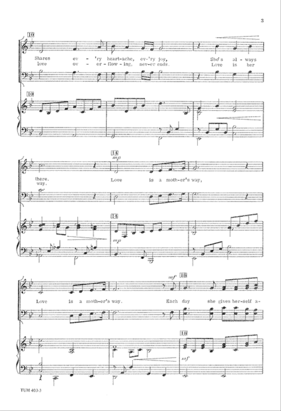 Love is a Mother's Way (Digital Download) 4-Part scores gallery preview page 3