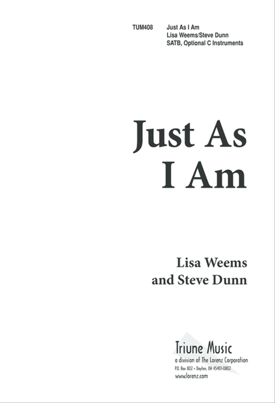Just as I Am (Digital Download) 4-Part scores gallery preview page 1