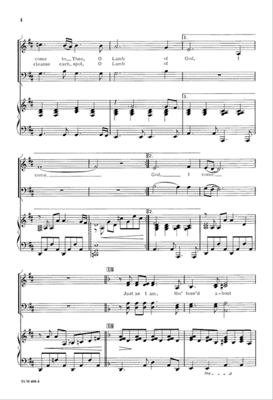 Just as I Am (Digital Download) 4-Part scores gallery preview page 4