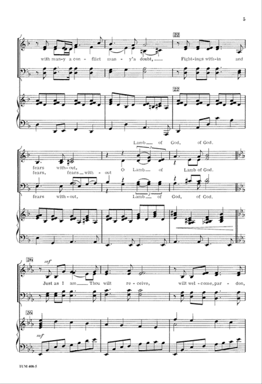 Just as I Am (Digital Download) 4-Part scores gallery preview page 5
