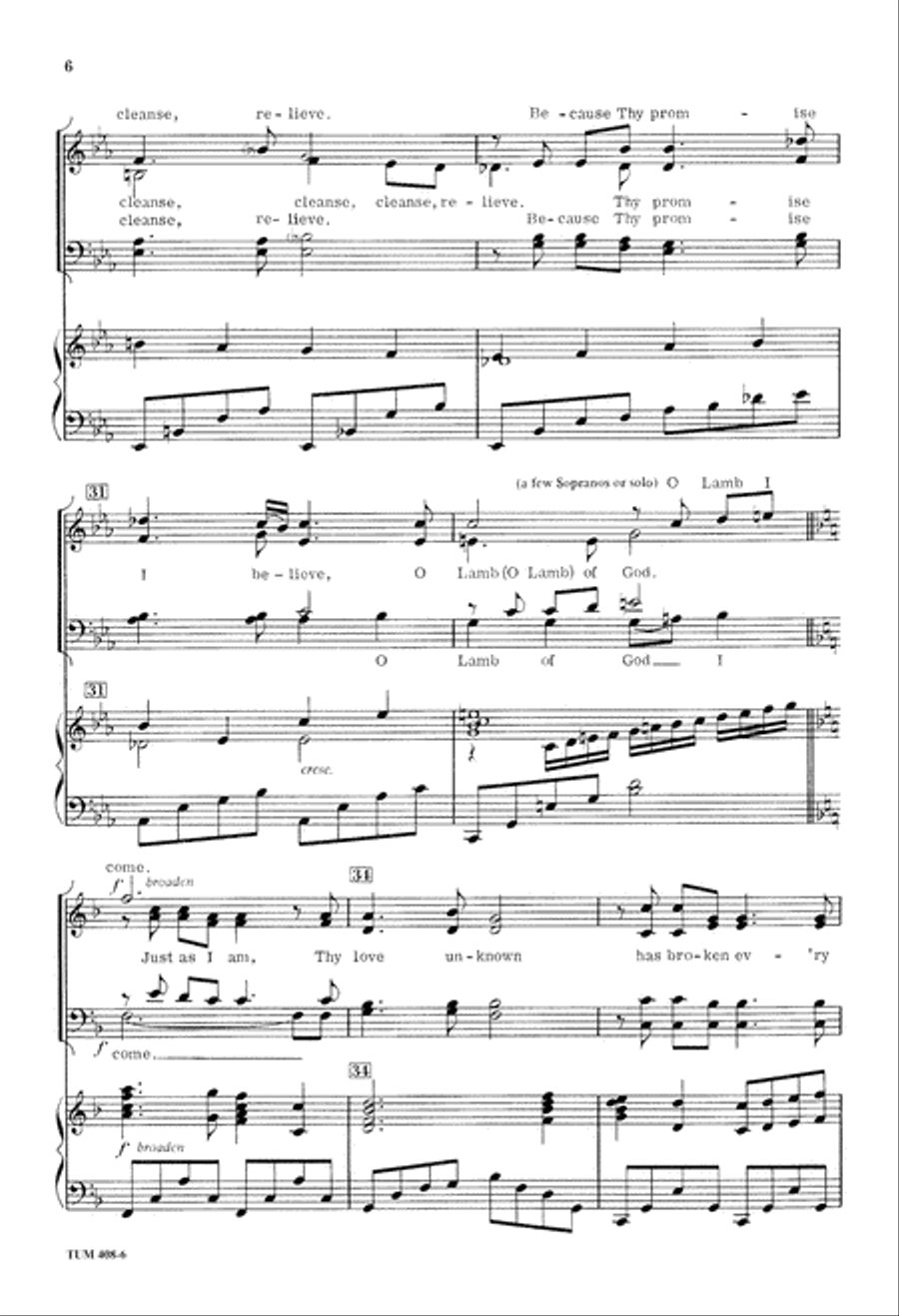 Just as I Am (Digital Download) 4-Part scores gallery preview page 6