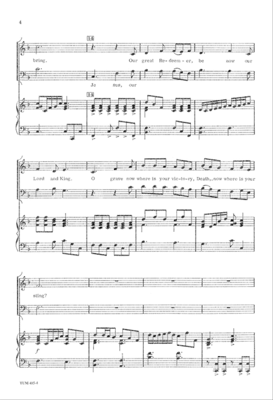 Praise to the Risen Savior (Digital Download) 4-Part scores gallery preview page 4