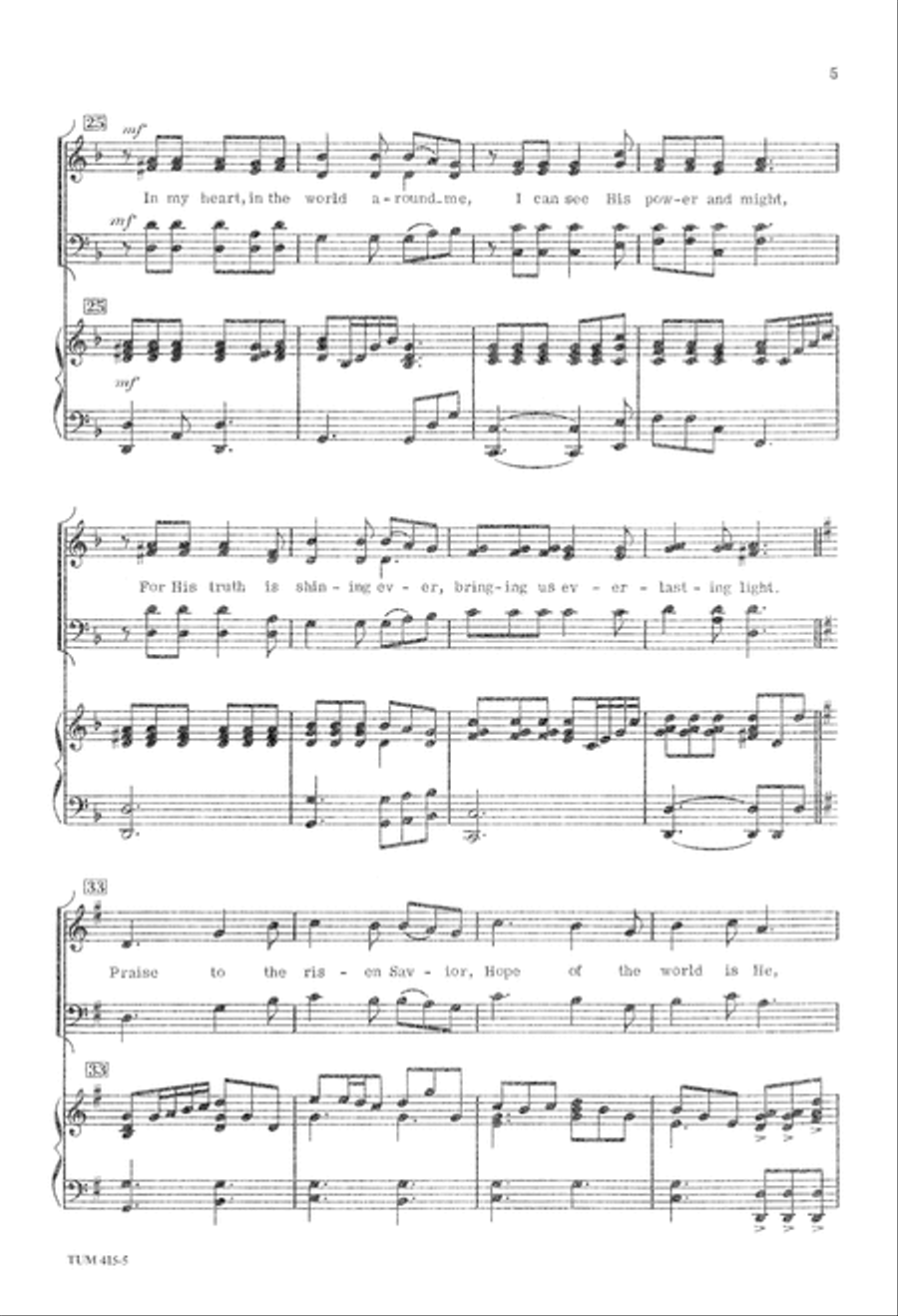 Praise to the Risen Savior (Digital Download) 4-Part scores gallery preview page 5