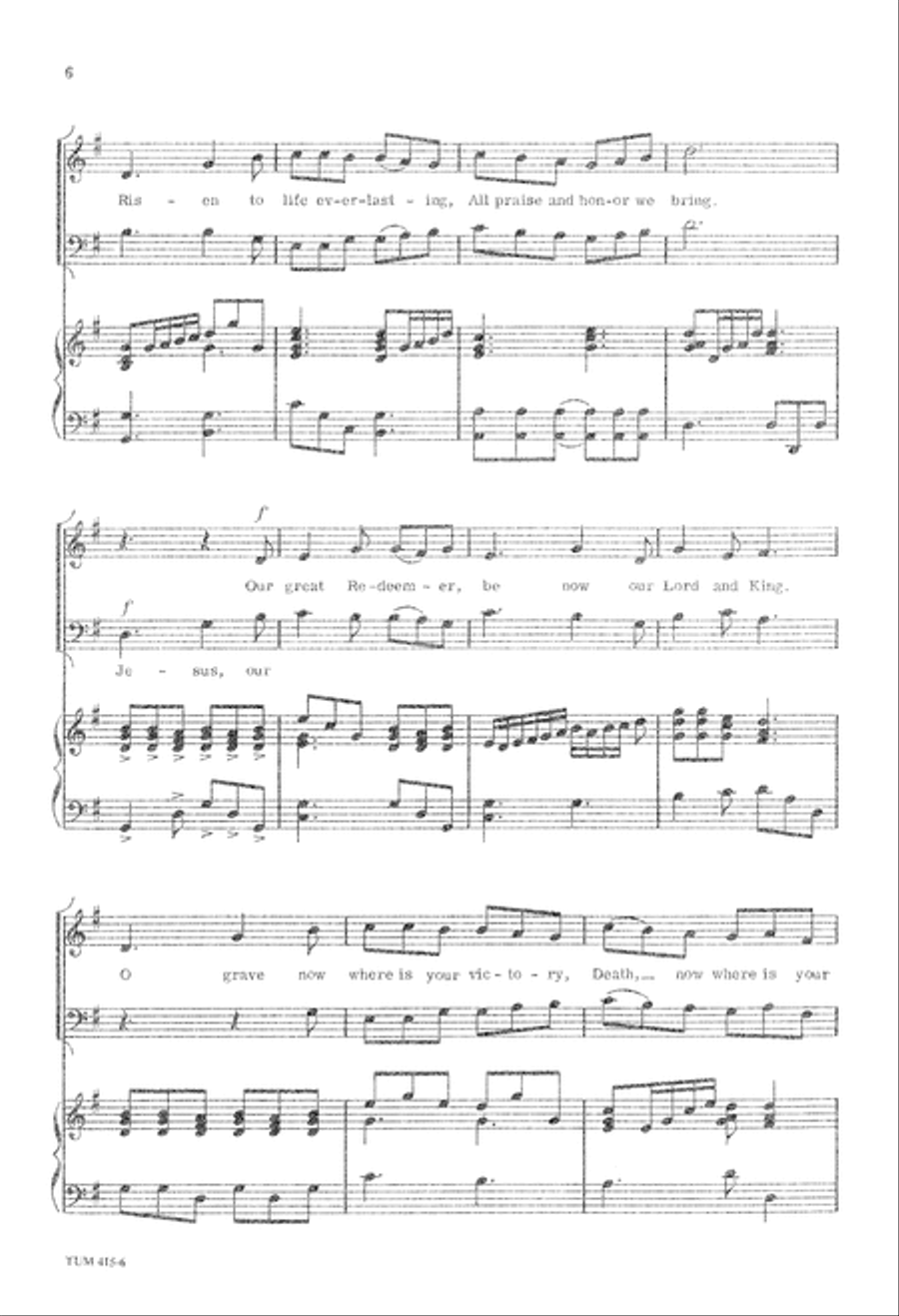 Praise to the Risen Savior (Digital Download) 4-Part scores gallery preview page 6