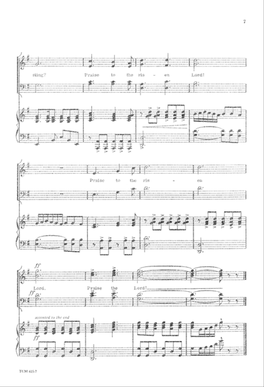 Praise to the Risen Savior (Digital Download) 4-Part scores gallery preview page 7
