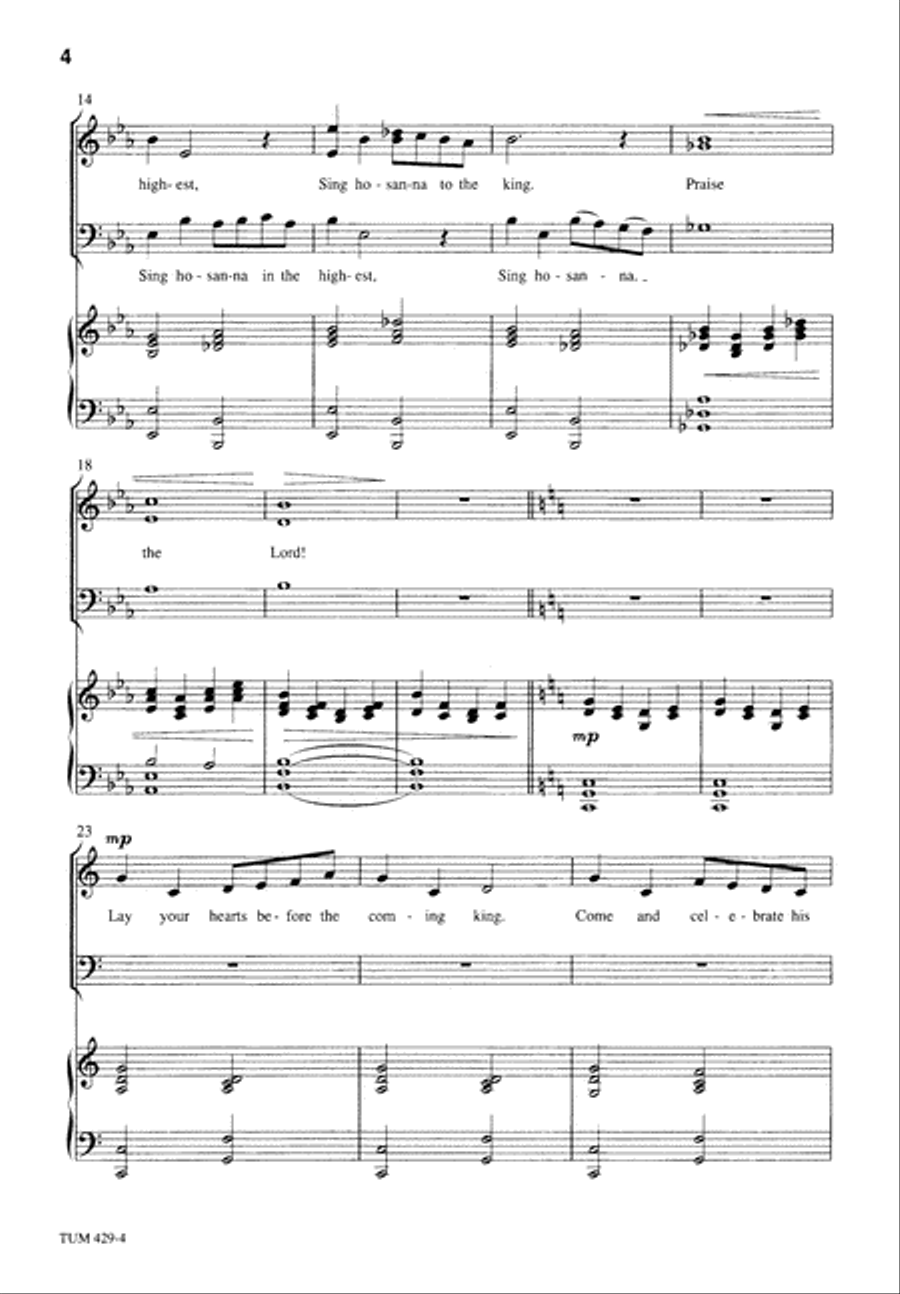 Sing Hosanna in the Highest (Digital Download) 4-Part scores gallery preview page 4