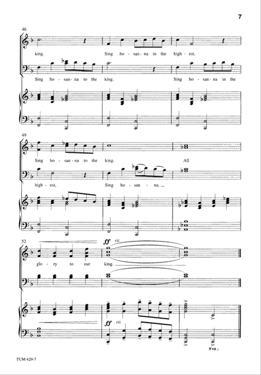 Sing Hosanna in the Highest (Digital Download) 4-Part scores gallery preview page 7