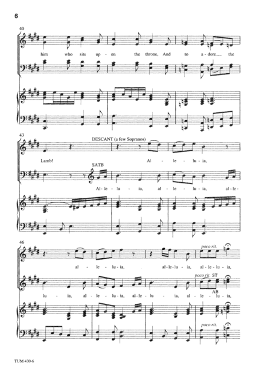 Come, Let Us Join Our Cheerful Songs (Digital Download) 4-Part scores gallery preview page 6