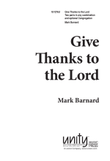 Give Thanks to the Lord