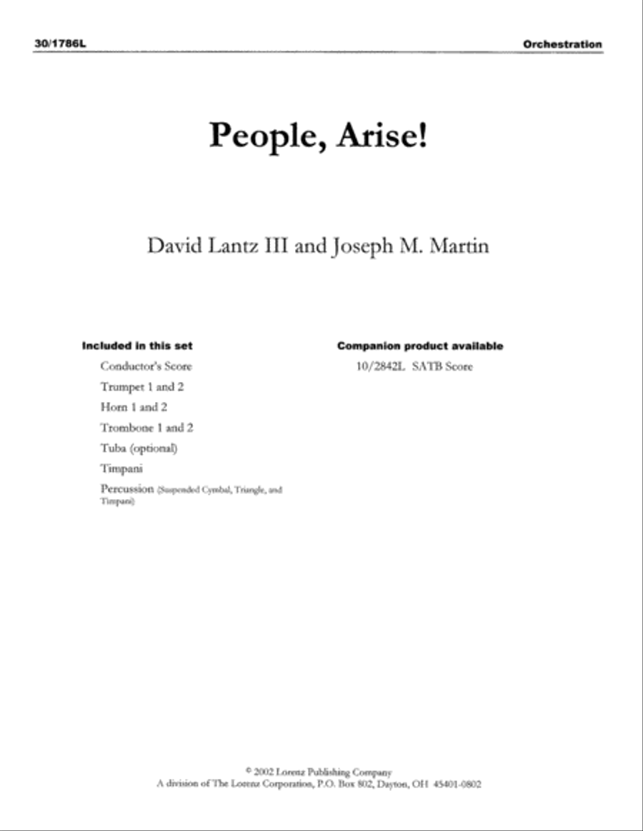 People, Arise - Brass/Perc Score and Parts Horn scores gallery preview page 1