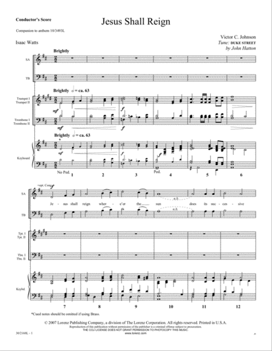 Jesus Shall Reign - Brass Score/Parts Trombone scores gallery preview page 2