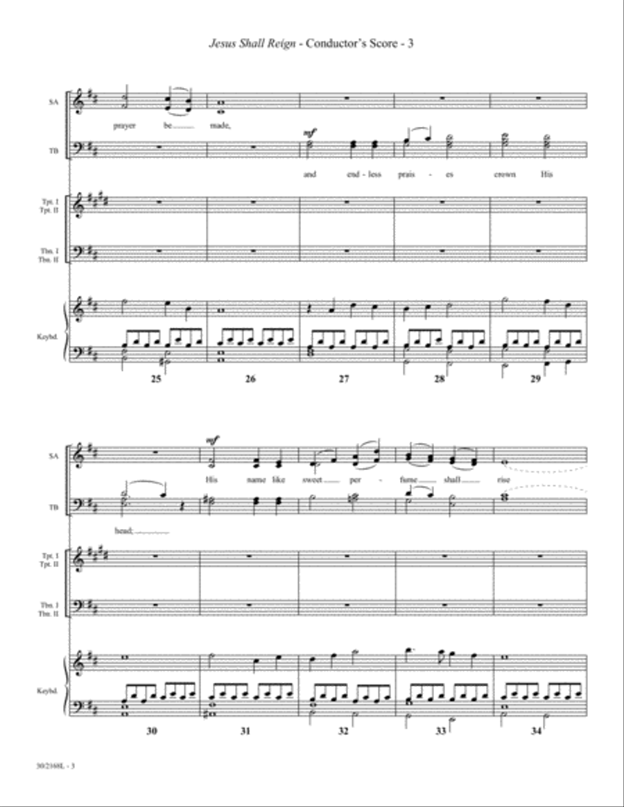 Jesus Shall Reign - Brass Score/Parts Trombone scores gallery preview page 4
