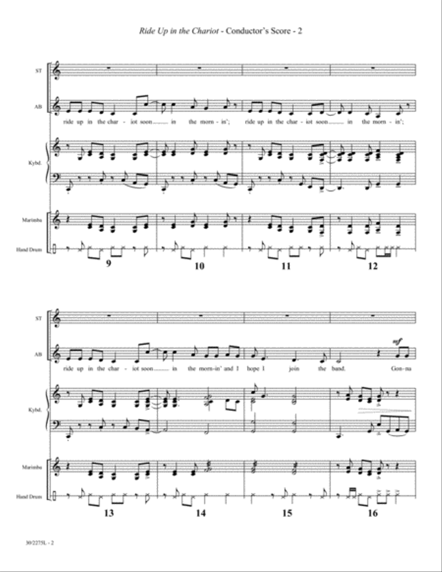 Ride Up in the Chariot - Percussion Score and Parts Electronic Keyboard scores gallery preview page 4