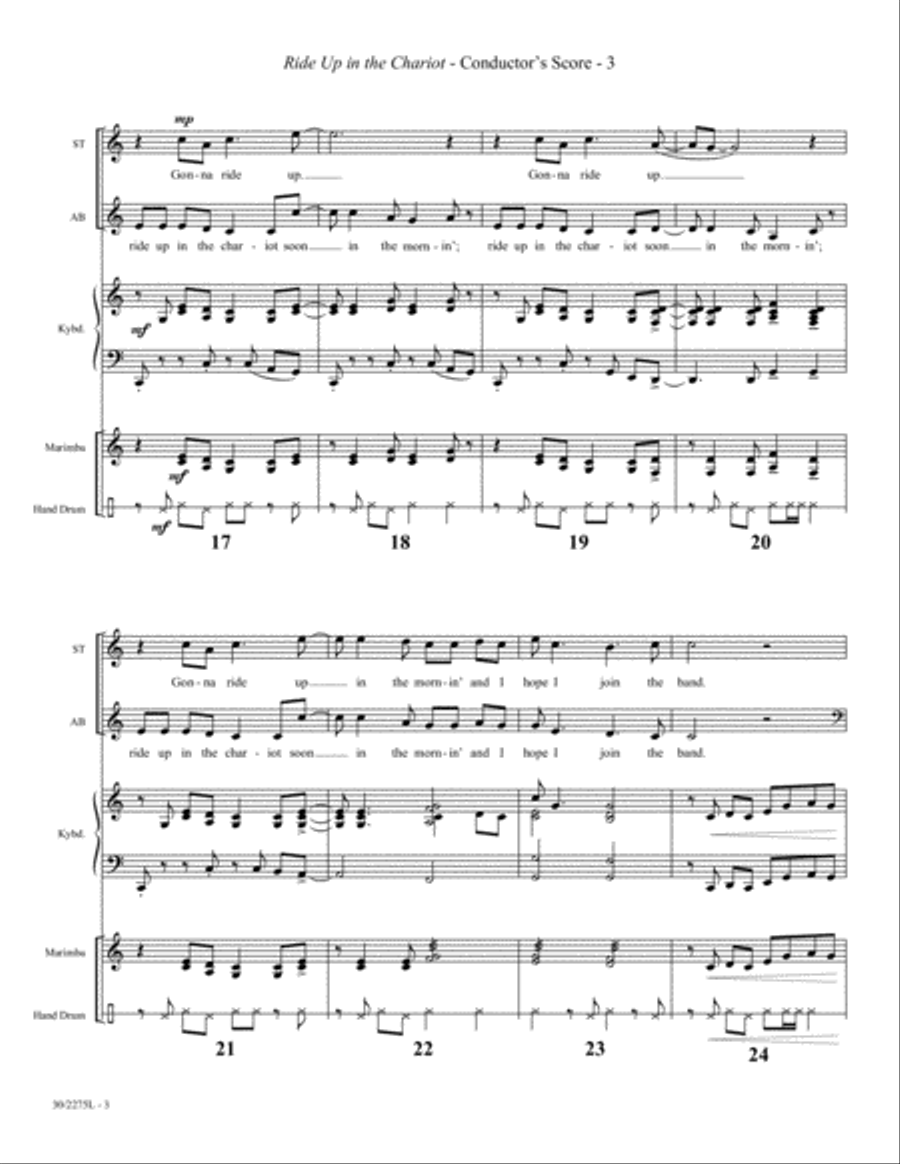 Ride Up in the Chariot - Percussion Score and Parts Electronic Keyboard scores gallery preview page 5