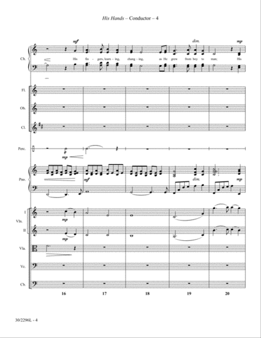 His Hands - Small Orchestra Score and Parts Chamber Orchestra scores gallery preview page 6