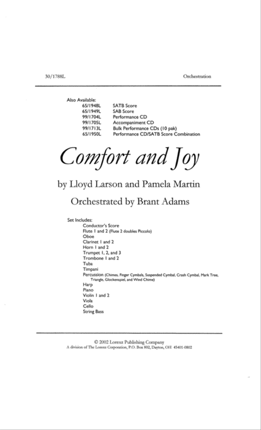 Comfort and Joy - Orchestration Choir scores gallery preview page 1