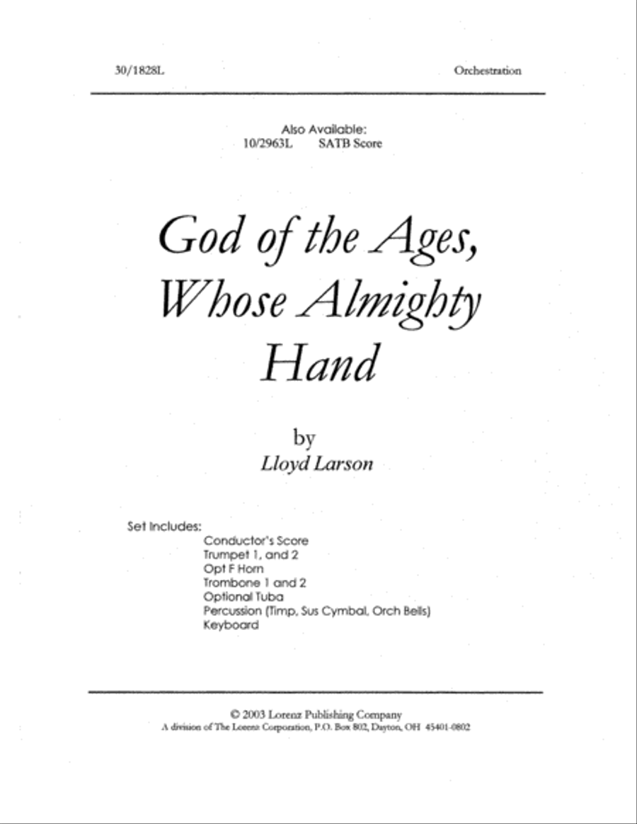 God of the Ages Whose Almighty Hand - Brass/Perc Horn scores gallery preview page 1