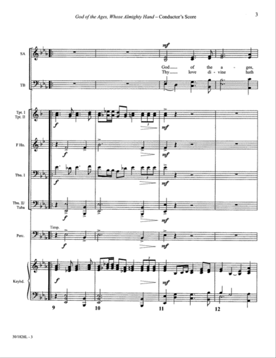 God of the Ages Whose Almighty Hand - Brass/Perc Horn scores gallery preview page 5