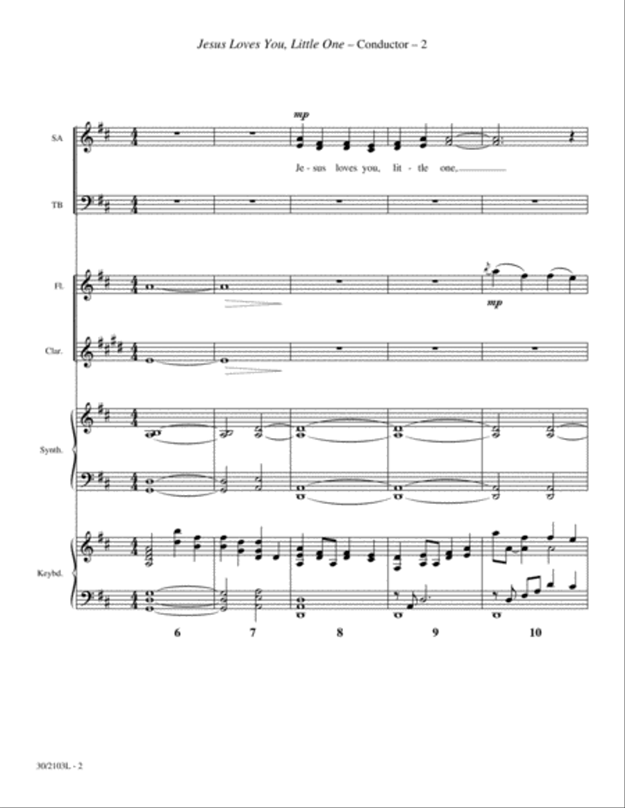 Jesus Loves You, Little One - Score and Parts Clarinet scores gallery preview page 4