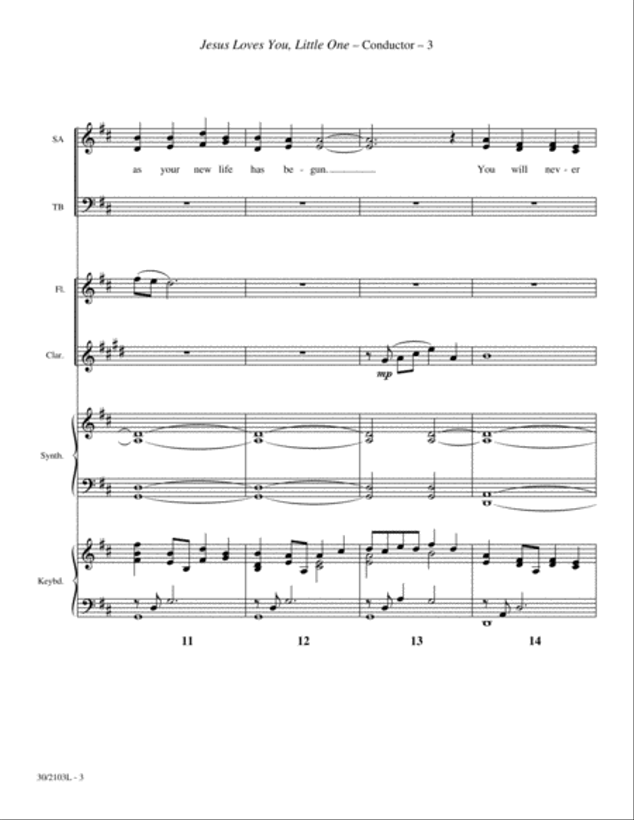 Jesus Loves You, Little One - Score and Parts Clarinet scores gallery preview page 5