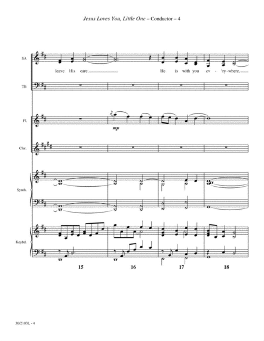 Jesus Loves You, Little One - Score and Parts Clarinet scores gallery preview page 6