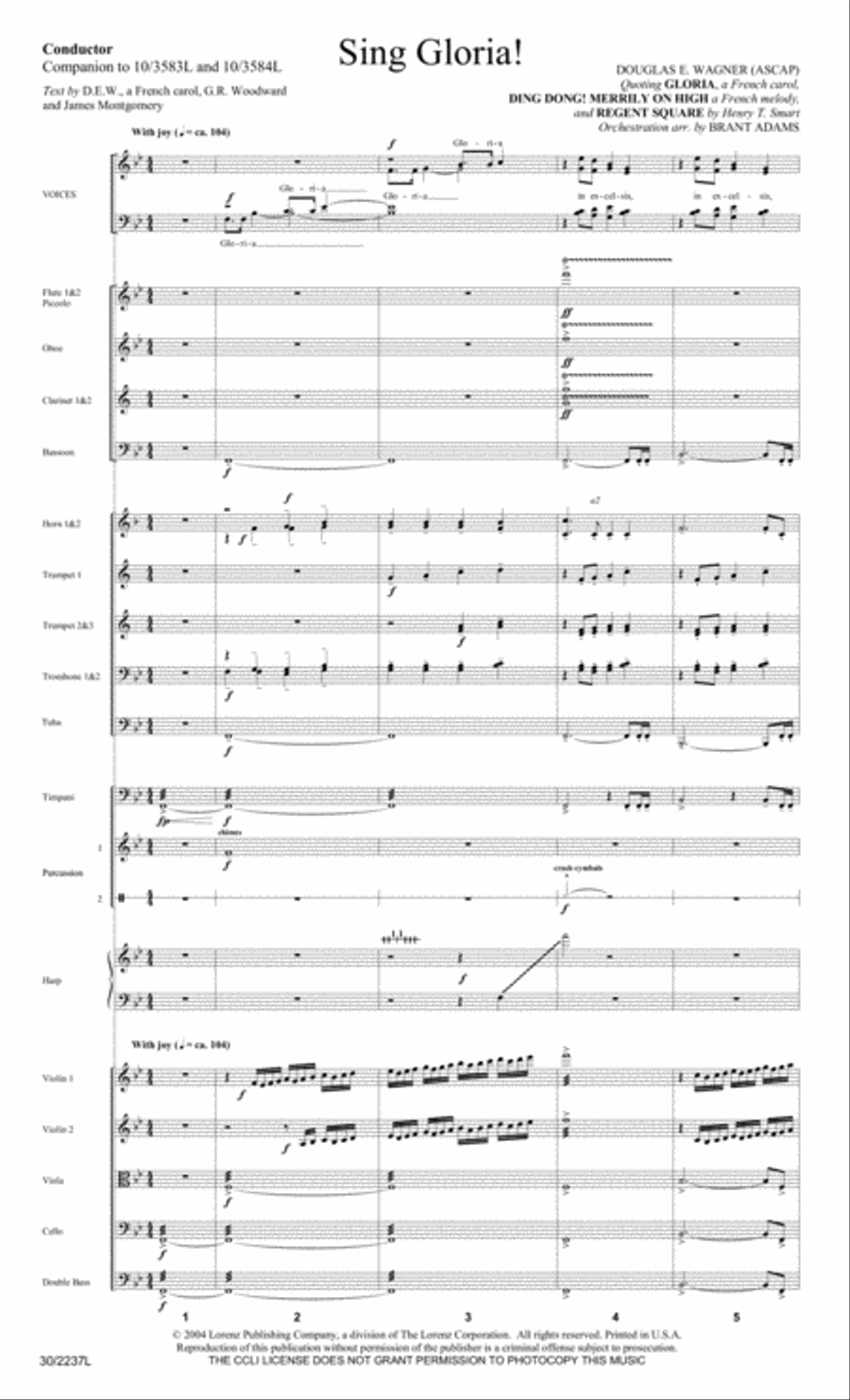 Sing Gloria! - Orchestral Score and Parts Orchestra scores gallery preview page 3