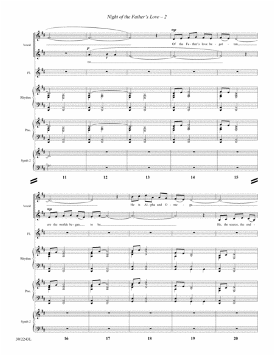 Night of the Father's Love - Flute, Rhythm, and Digital Keyboard(s) Full Orchestra scores gallery preview page 4