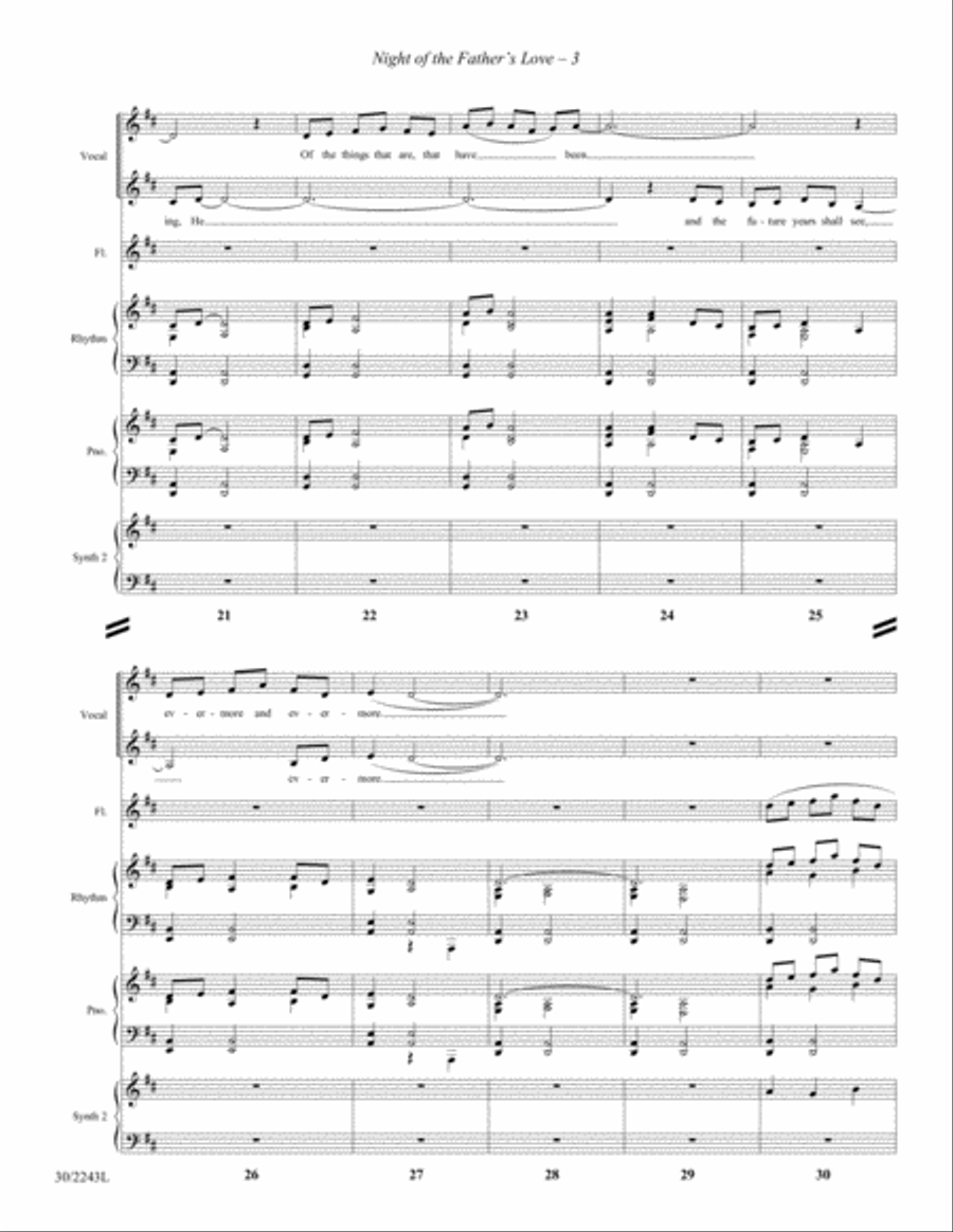 Night of the Father's Love - Flute, Rhythm, and Digital Keyboard(s) Full Orchestra scores gallery preview page 5