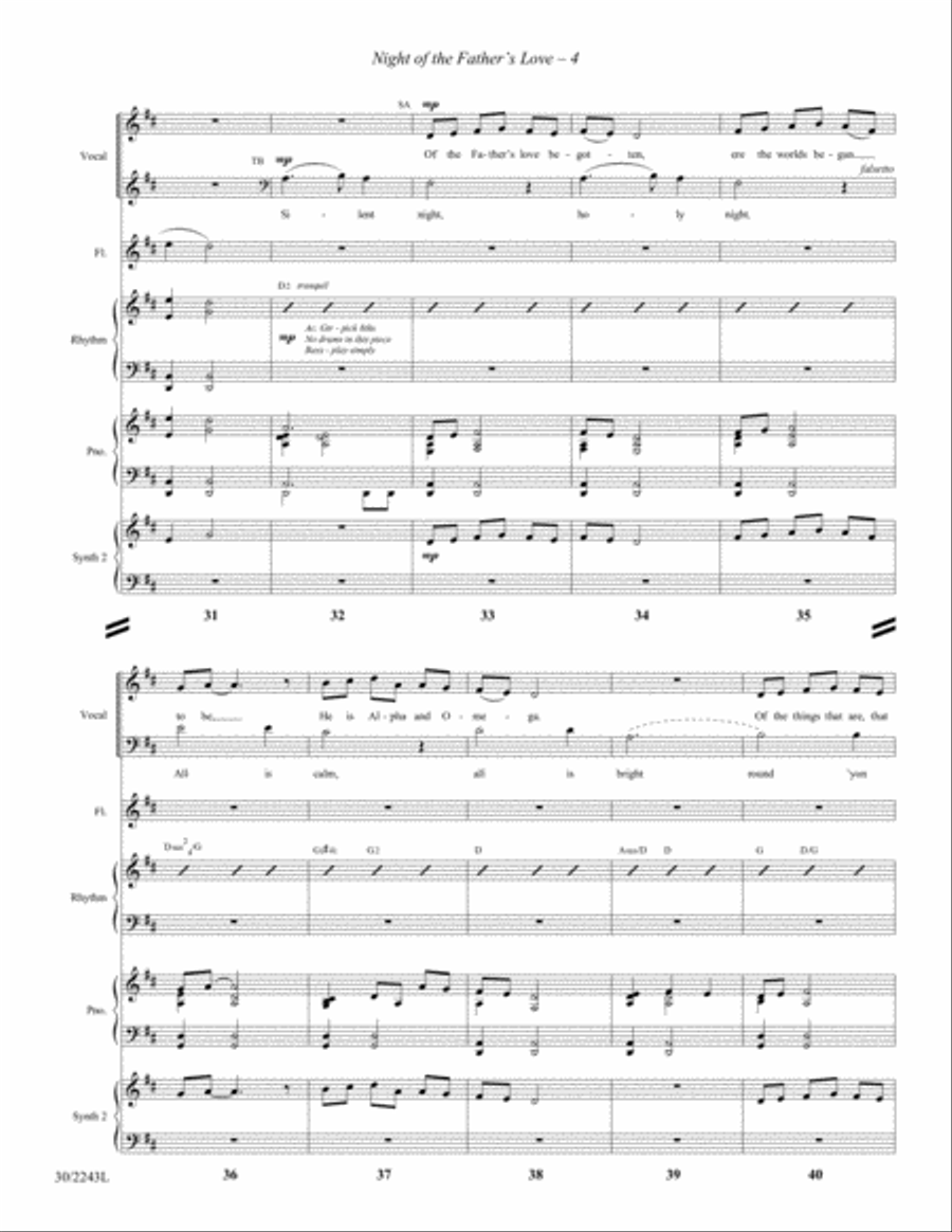 Night of the Father's Love - Flute, Rhythm, and Digital Keyboard(s) Full Orchestra scores gallery preview page 6