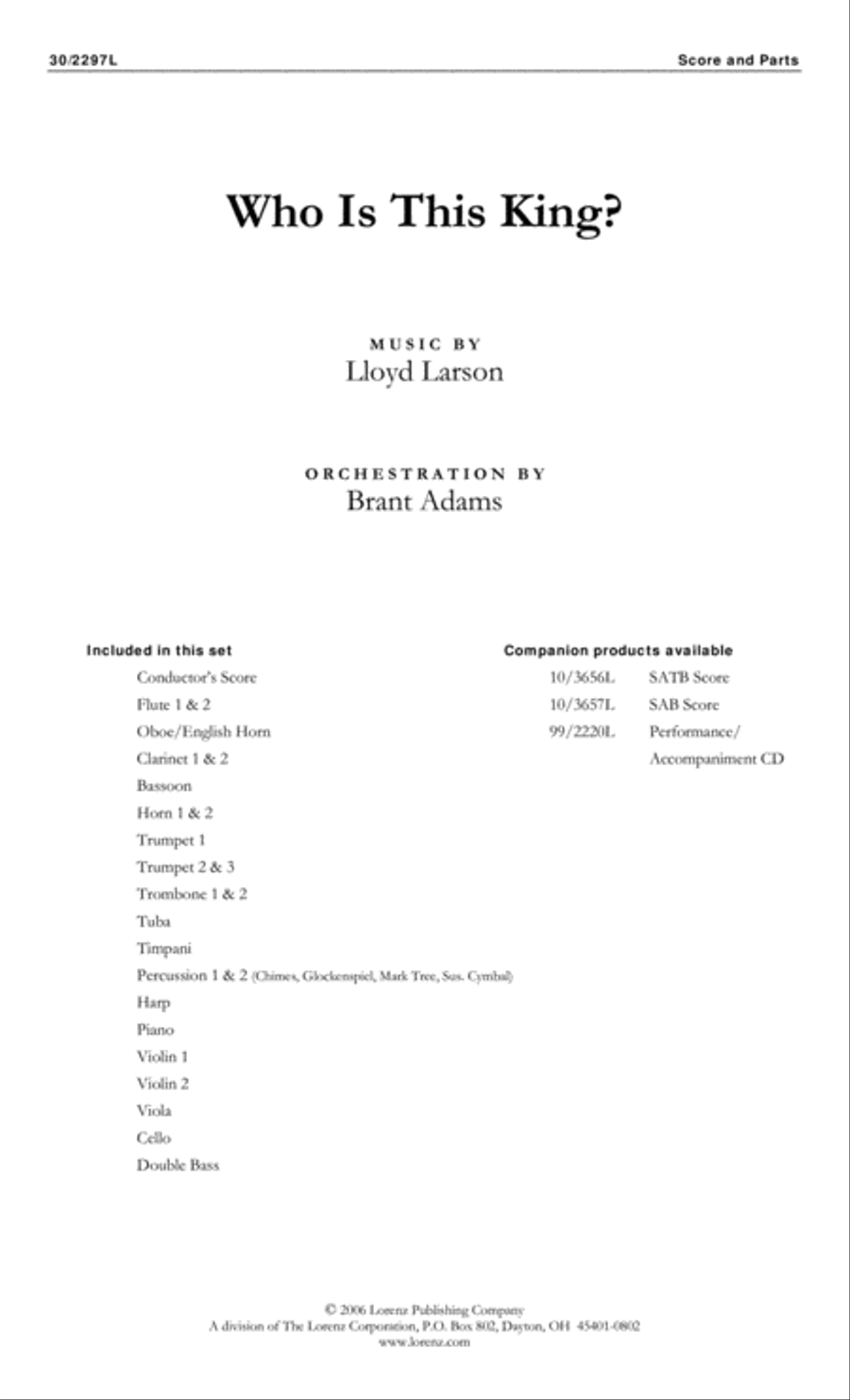 Who Is This King? - Orchestral Score and Parts Orchestra scores gallery preview page 1