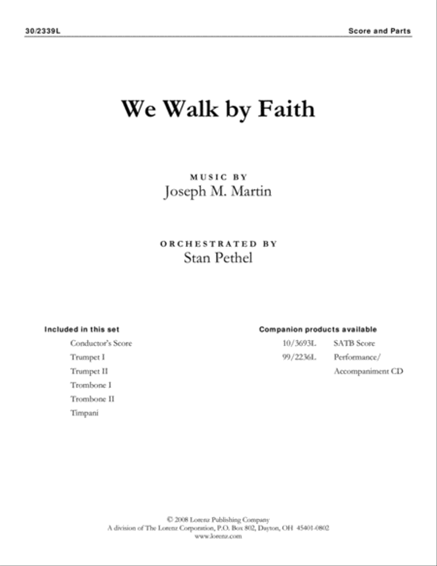 We Walk by Faith - Brass and Timpani Score/Parts Trombone scores gallery preview page 1