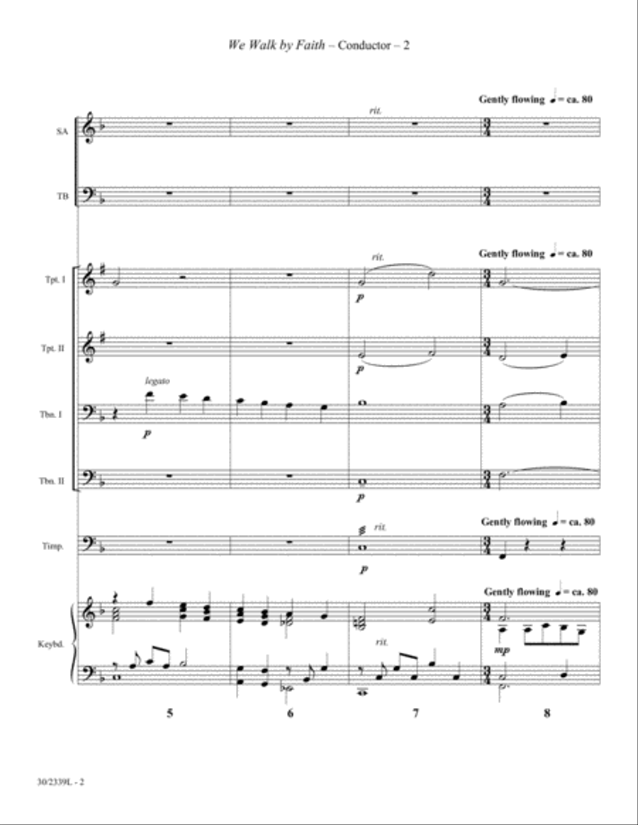 We Walk by Faith - Brass and Timpani Score/Parts Trombone scores gallery preview page 4