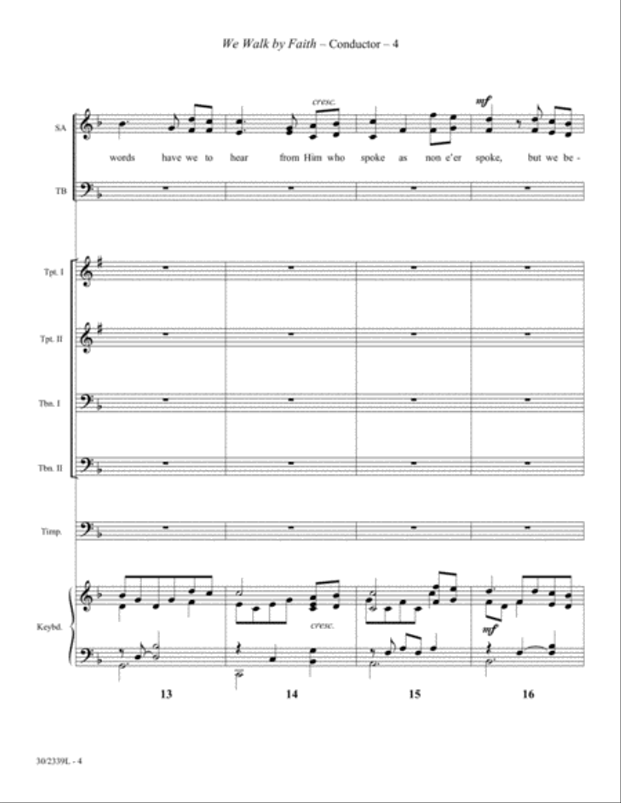 We Walk by Faith - Brass and Timpani Score/Parts Trombone scores gallery preview page 6
