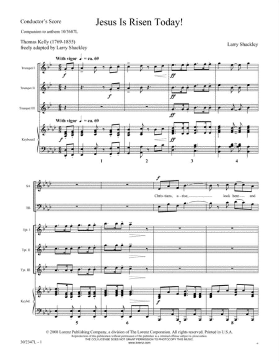 Jesus Is Risen Today! - Trumpets Score and Parts Trumpet Trio scores gallery preview page 3