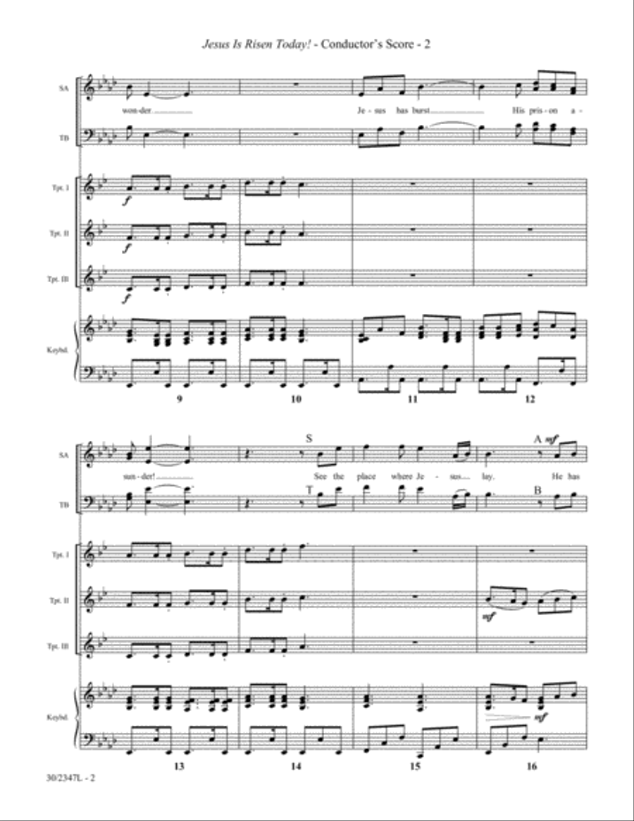 Jesus Is Risen Today! - Trumpets Score and Parts Trumpet Trio scores gallery preview page 4