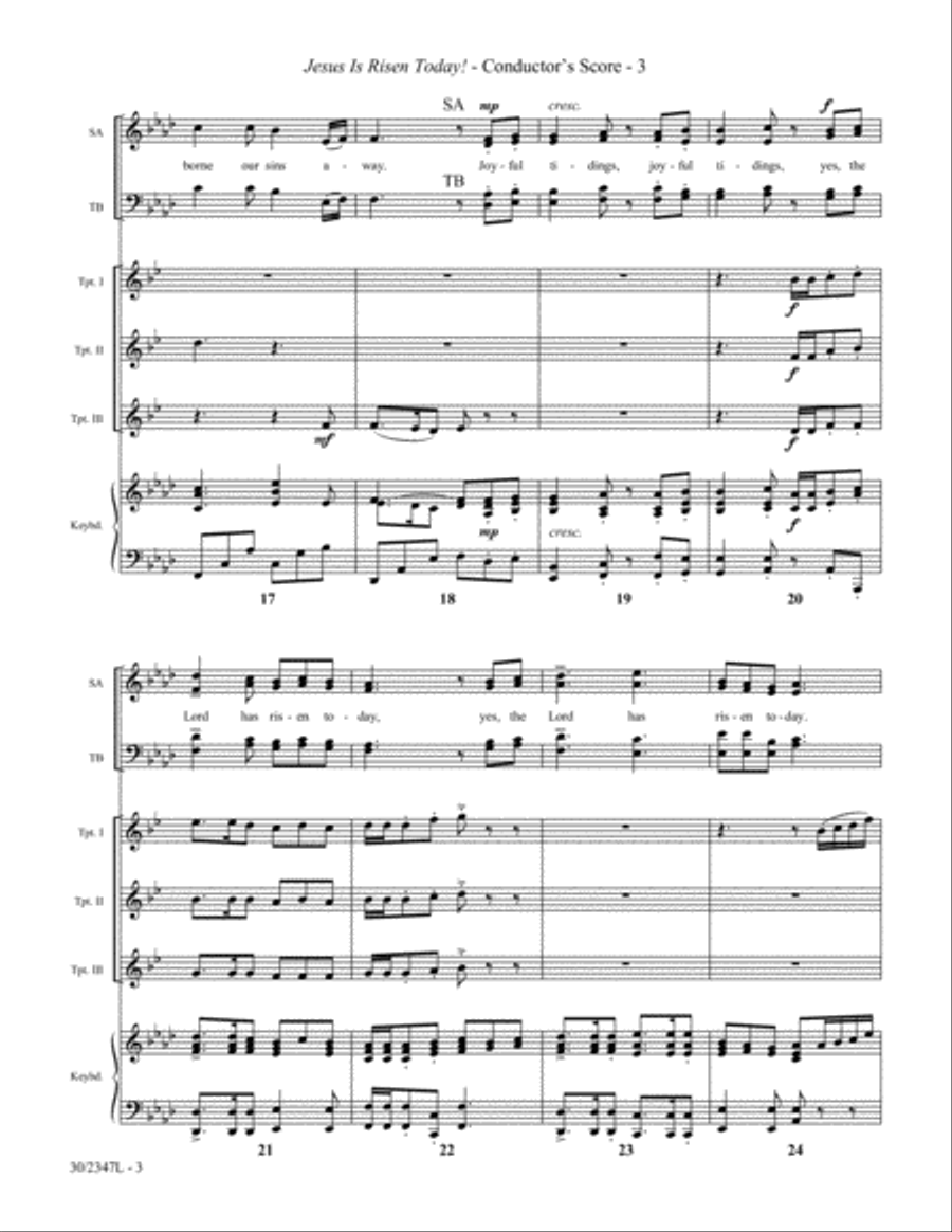 Jesus Is Risen Today! - Trumpets Score and Parts Trumpet Trio scores gallery preview page 5