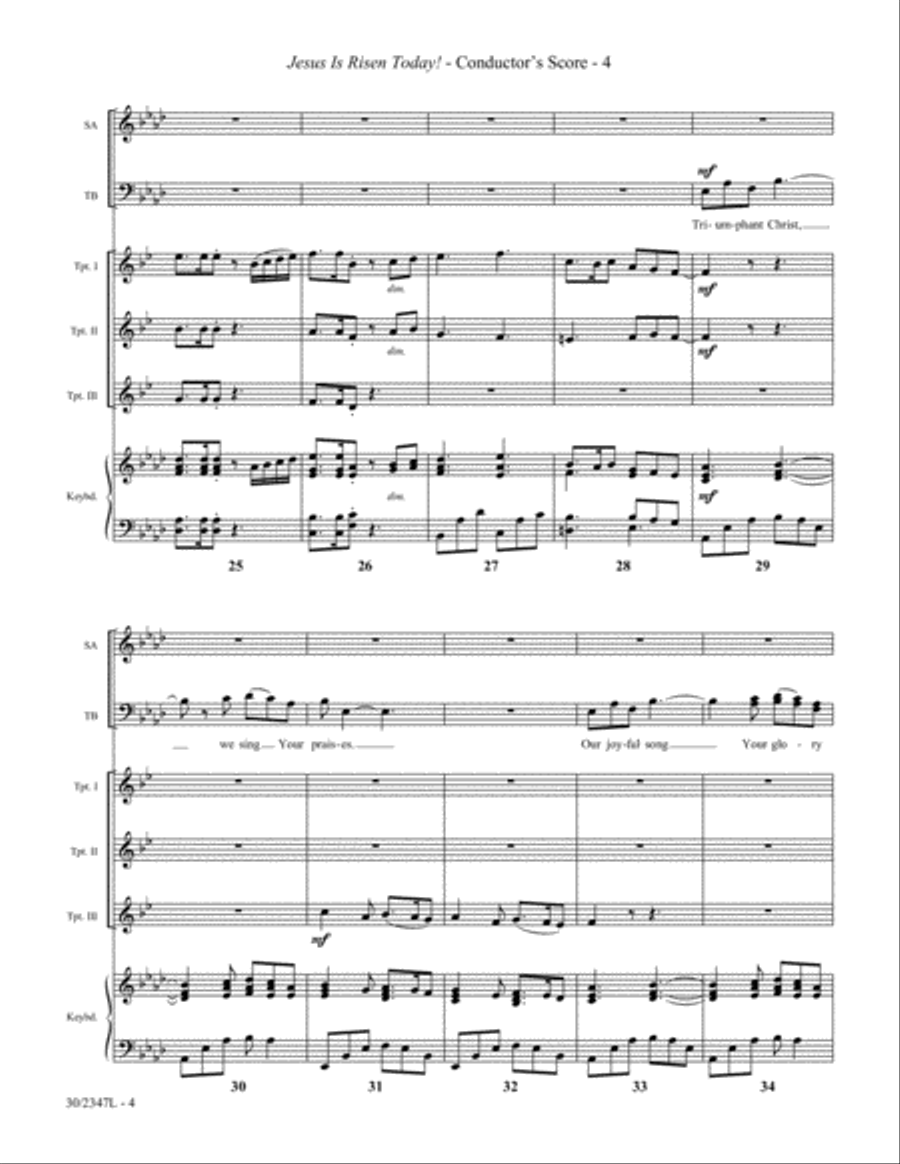 Jesus Is Risen Today! - Trumpets Score and Parts Trumpet Trio scores gallery preview page 6