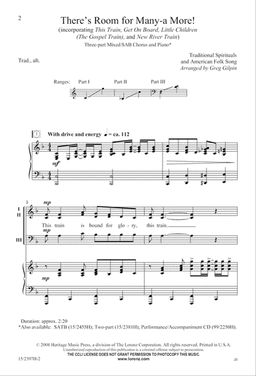 There's Room for Many-a More! (Digital Download) 3-Part scores gallery preview page 2