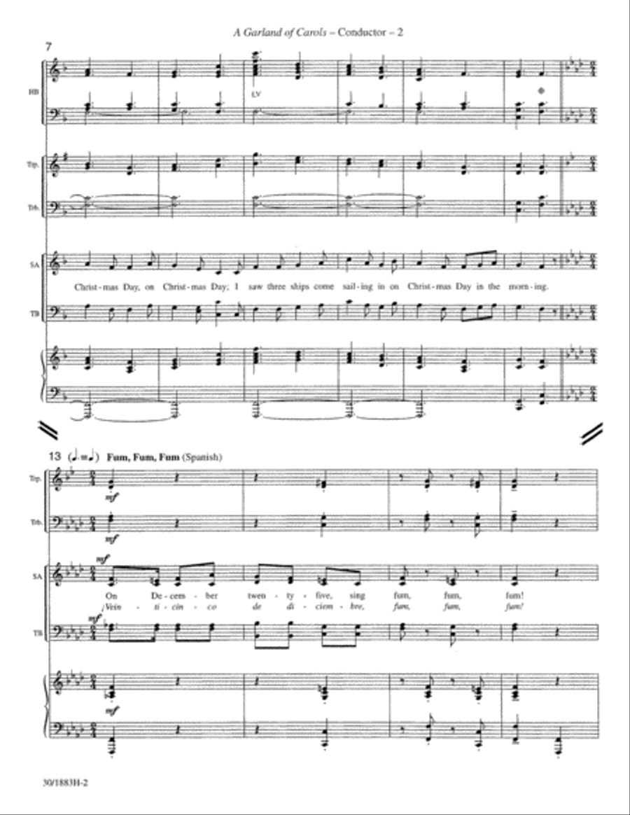A Garland of Carols - Brass and Handbells Score and Parts 3-Octaves scores gallery preview page 4