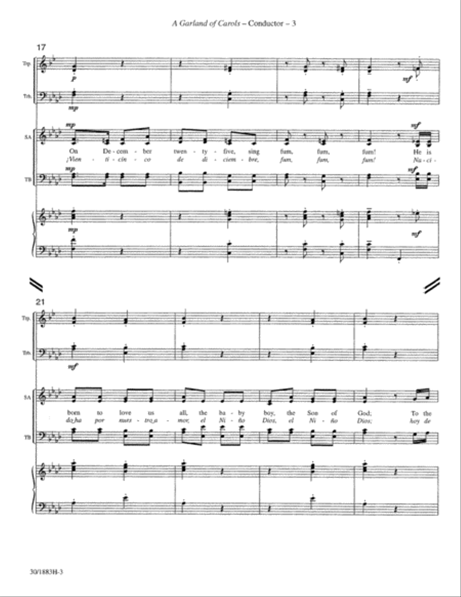 A Garland of Carols - Brass and Handbells Score and Parts 3-Octaves scores gallery preview page 5